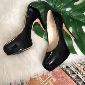 Brian Atwood Maniac Black Patent Leather Pumps